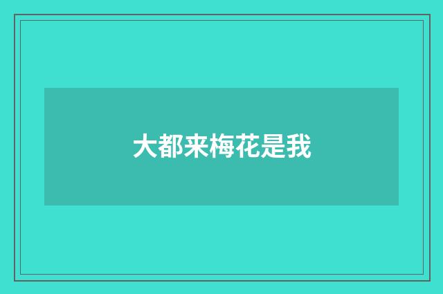 大都来梅花是我