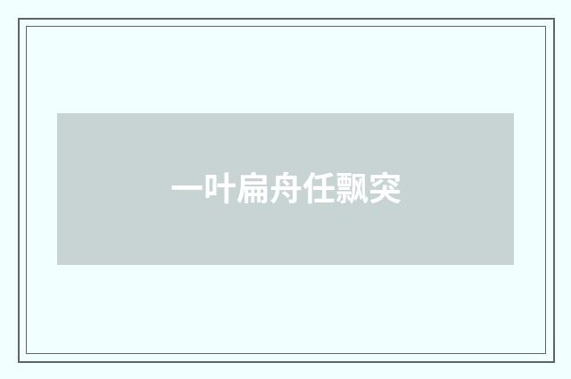 一叶扁舟任飘突