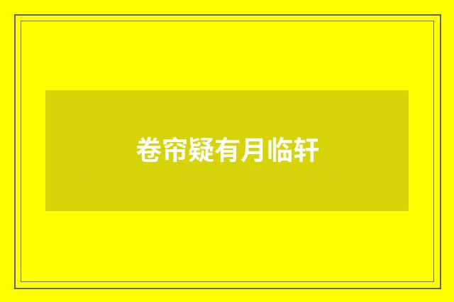 卷帘疑有月临轩