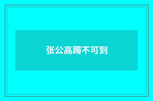 张公高躅不可到