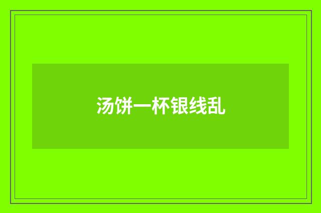 汤饼一杯银线乱
