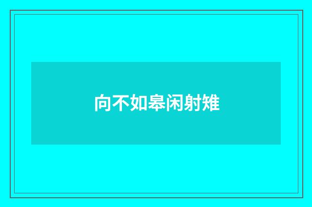 向不如皋闲射雉