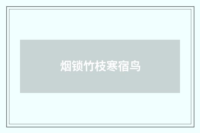 烟锁竹枝寒宿鸟