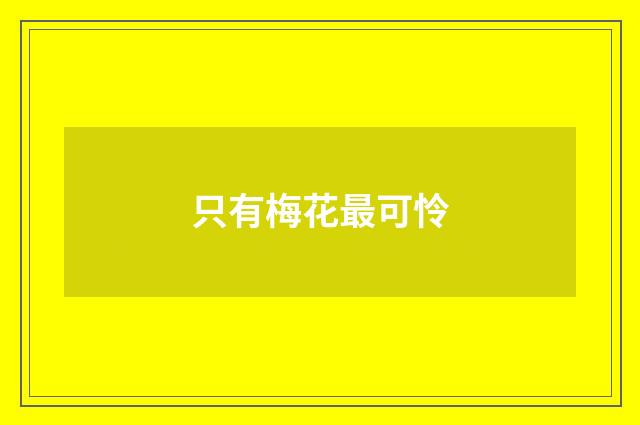 只有梅花最可怜