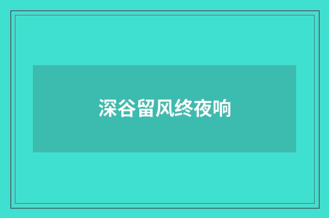 深谷留风终夜响