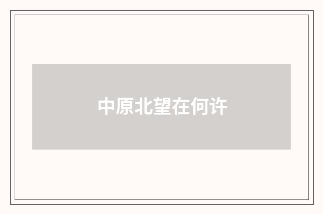 中原北望在何许