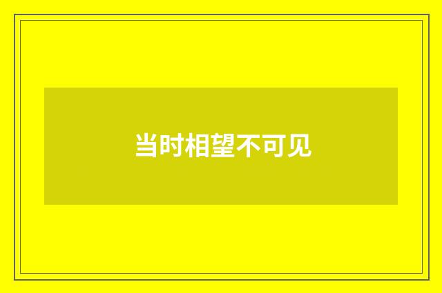 当时相望不可见