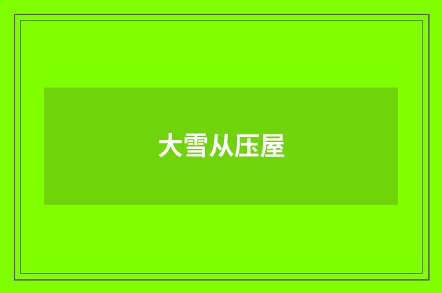 大雪从压屋
