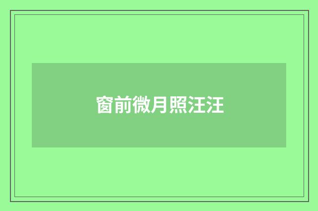 窗前微月照汪汪