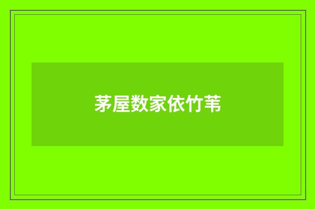 茅屋数家依竹苇