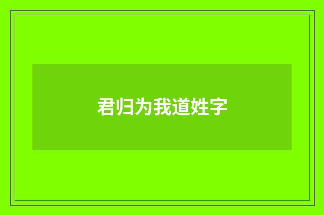 君归为我道姓字