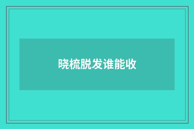 晓梳脱发谁能收