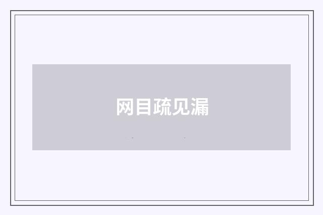 网目疏见漏