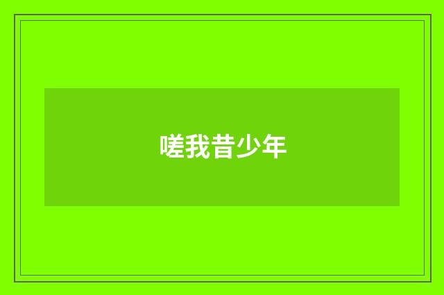 嗟我昔少年