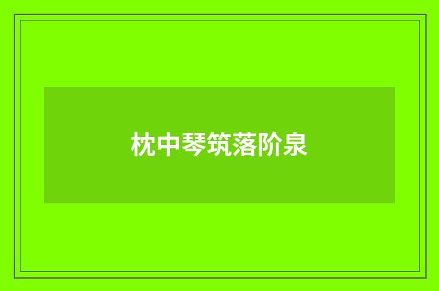 枕中琴筑落阶泉