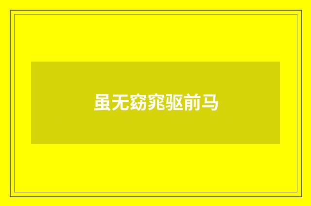 虽无窈窕驱前马