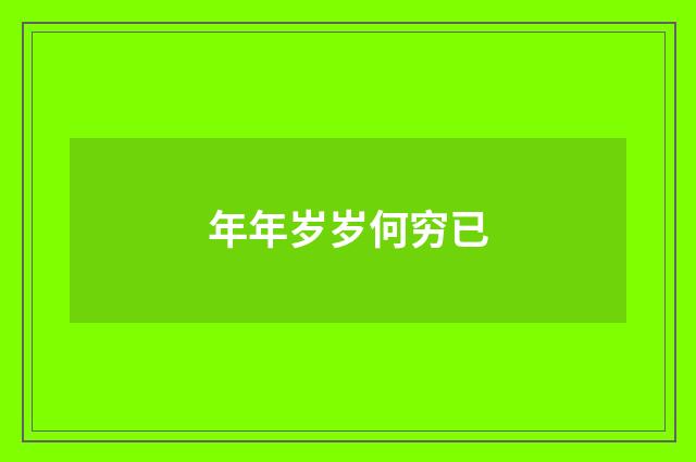 年年岁岁何穷已