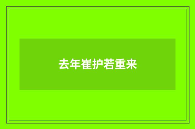 去年崔护若重来