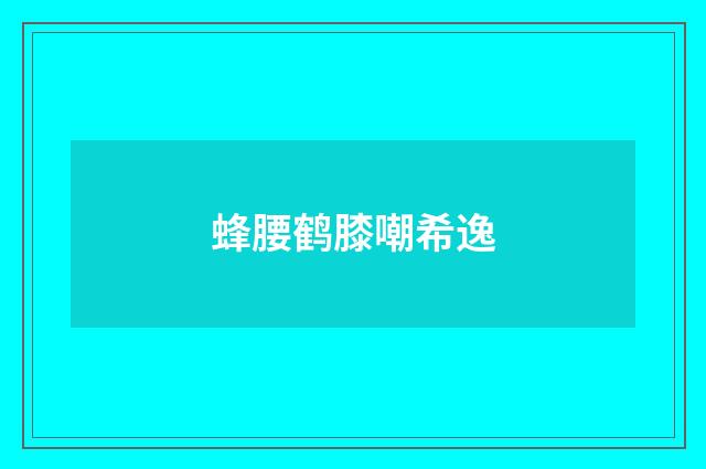蜂腰鹤膝嘲希逸