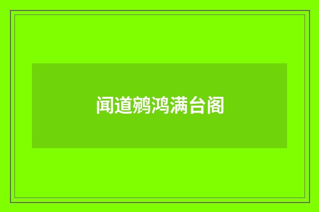 闻道鹓鸿满台阁