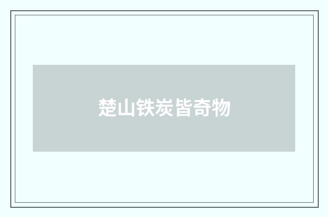 楚山铁炭皆奇物