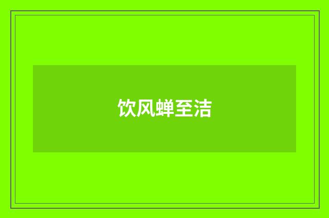 饮风蝉至洁