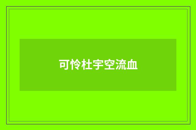 可怜杜宇空流血