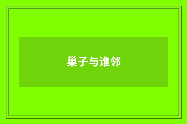 巢子与谁邻