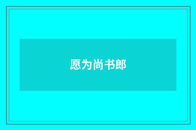 愿为尚书郎