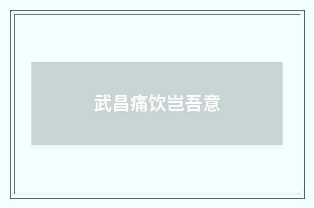武昌痛饮岂吾意