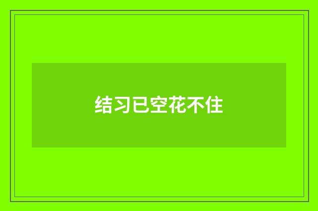 结习已空花不住