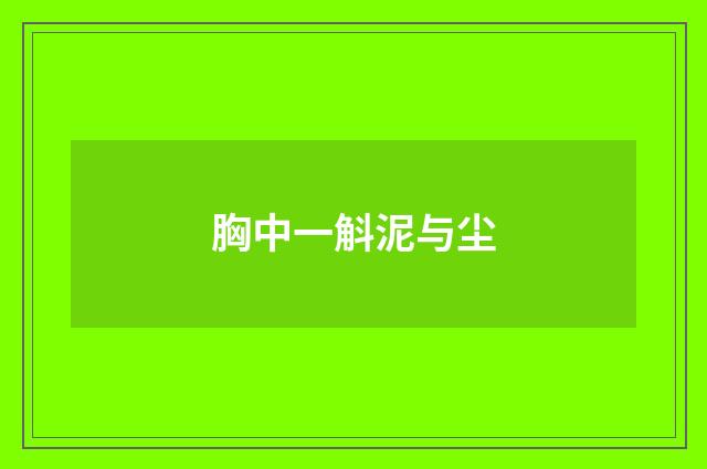 胸中一斛泥与尘