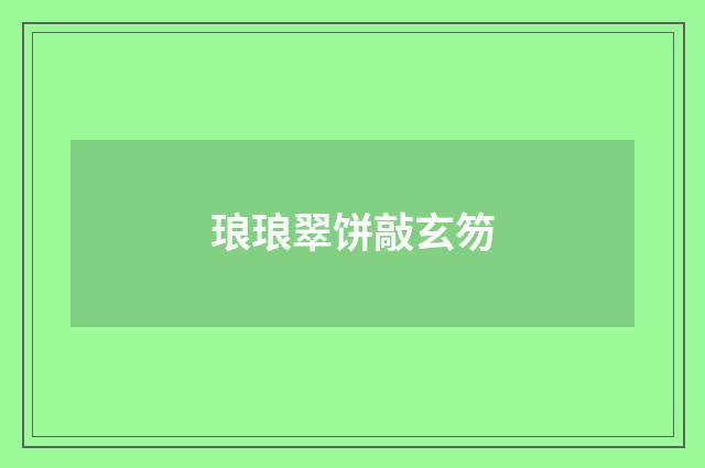 琅琅翠饼敲玄笏
