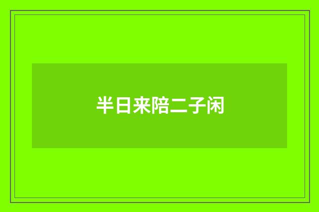 半日来陪二子闲