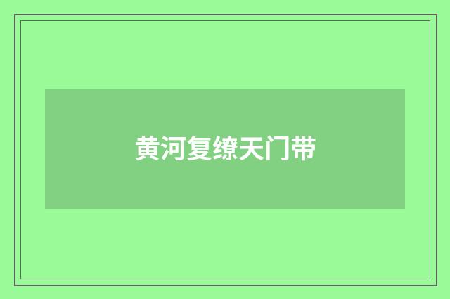 黄河复缭天门带