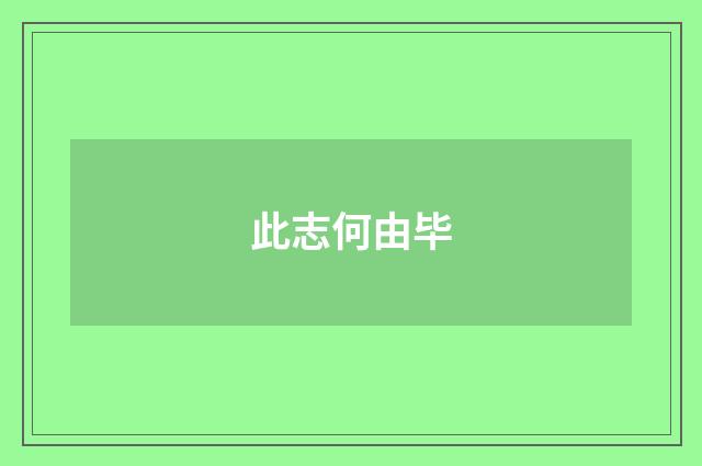 此志何由毕