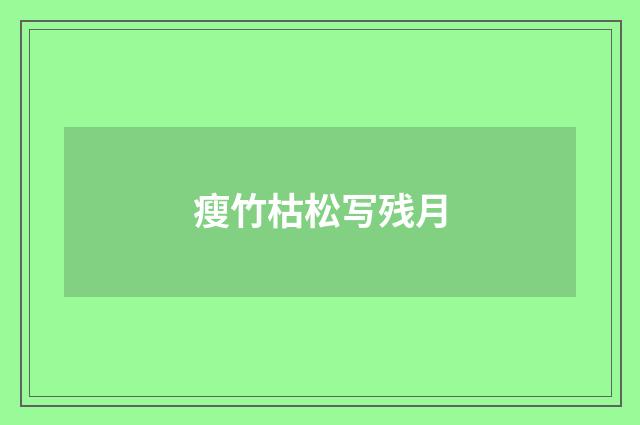 瘦竹枯松写残月