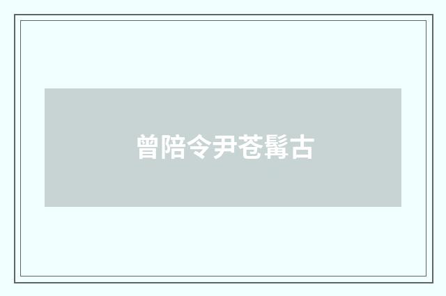 曾陪令尹苍髯古