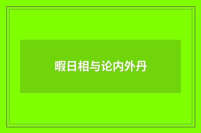 暇日相与论内外丹