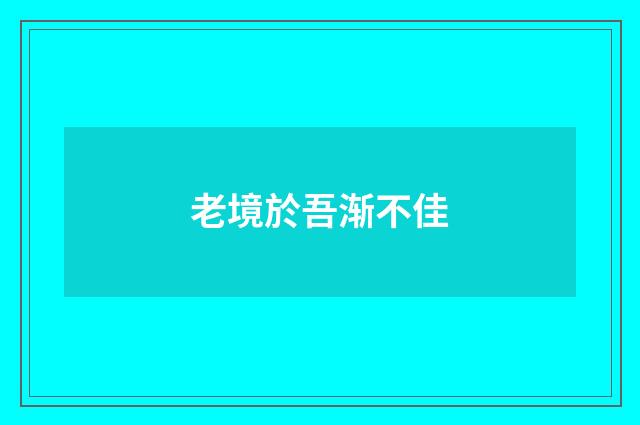 老境於吾渐不佳