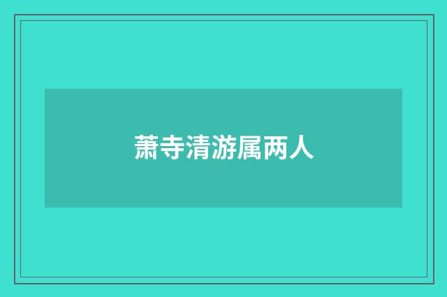 萧寺清游属两人