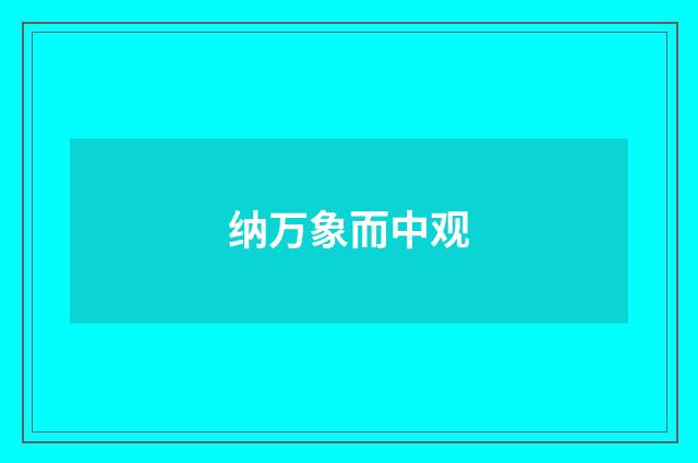 纳万象而中观