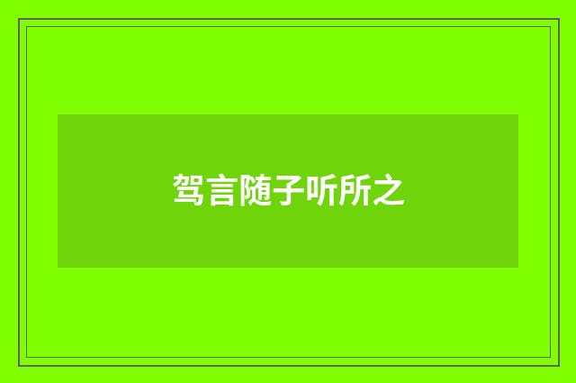 驾言随子听所之