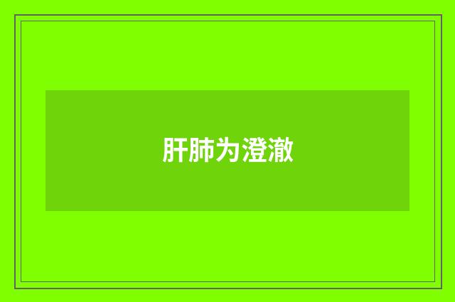 肝肺为澄澈