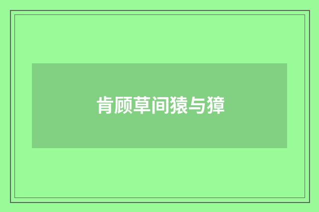 肯顾草间猿与獐