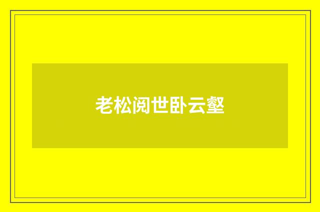 老松阅世卧云壑