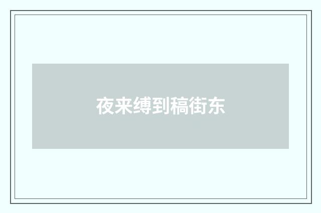 夜来缚到稿街东