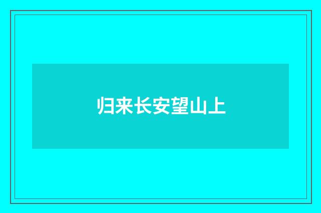 归来长安望山上