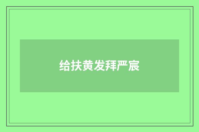 给扶黄发拜严宸