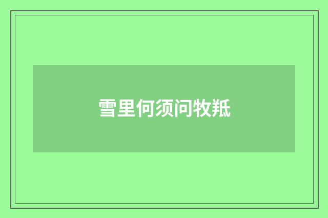 雪里何须问牧羝